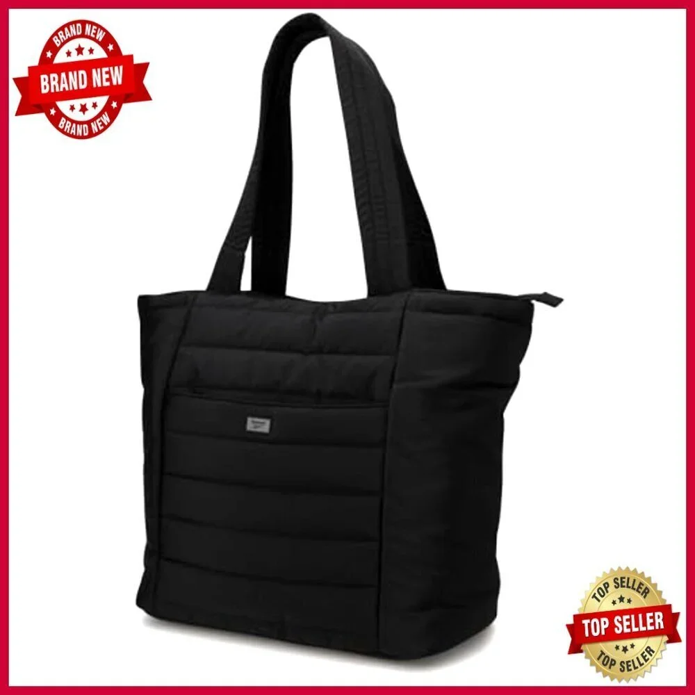 Large Lightweight Puffer Travel Tote with Zipper Shoulder Bag
